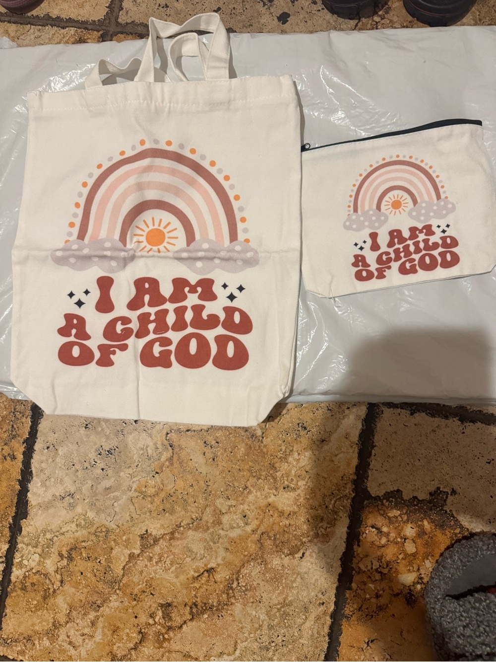 I Am A Child Of God Kids Canvas Tote & Pouch Set -